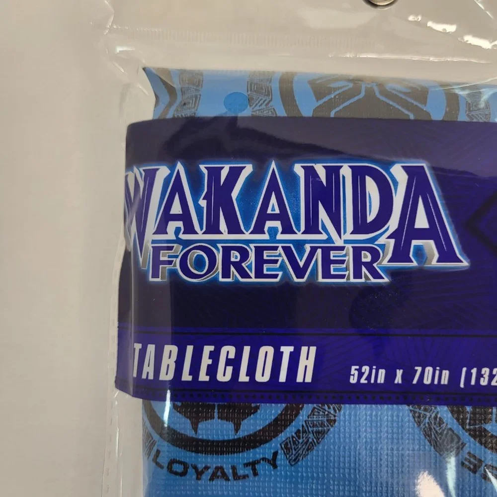 Marvel Black Panther Wakanda Forever‎ Tablecloth 52x70in Blue Black New Party
